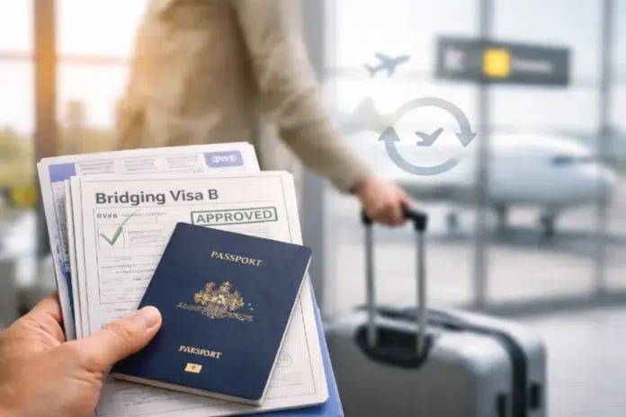 Bridging Visa B travel document concept for Australia reentry and overseas travel