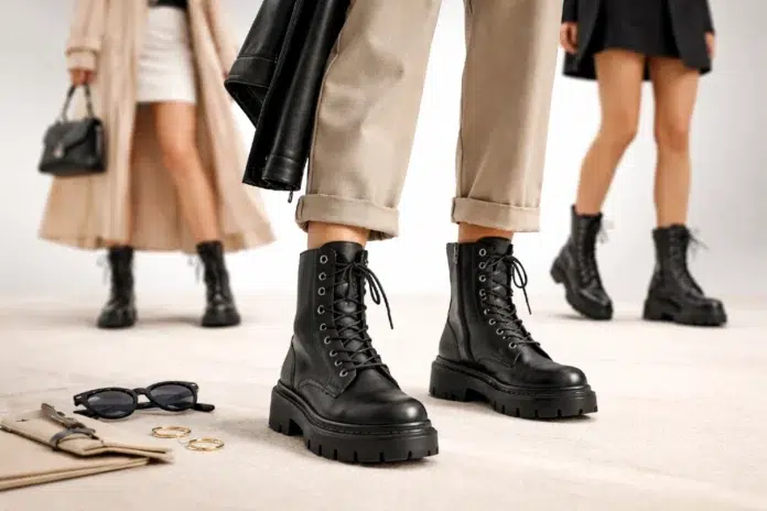 Combat Boots styled as a modern fashion essential with everyday outfits