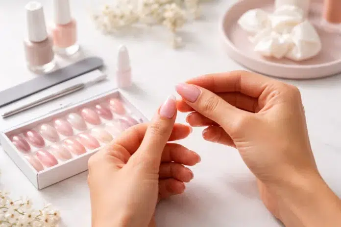 Nail Press on Nails set styled for a fast, chic at home manicure