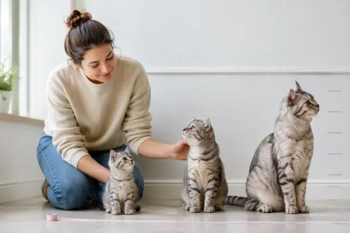 When Do Cats Stop Growing healthy young cat transitioning from kitten to adult size at home